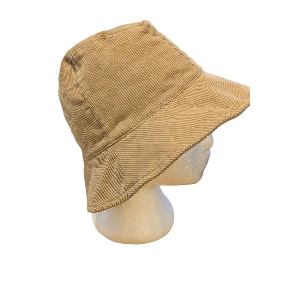 Corduroy Bucket Hat Sun Hat Unisex Beige Cotton Adult OS OSFM One Size - Picture 2 of 6